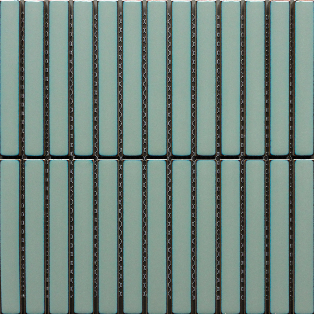 [WESZ147A] Glazed Pinstripe Minty 29,9x29,6 Kit Kat Mosaikk