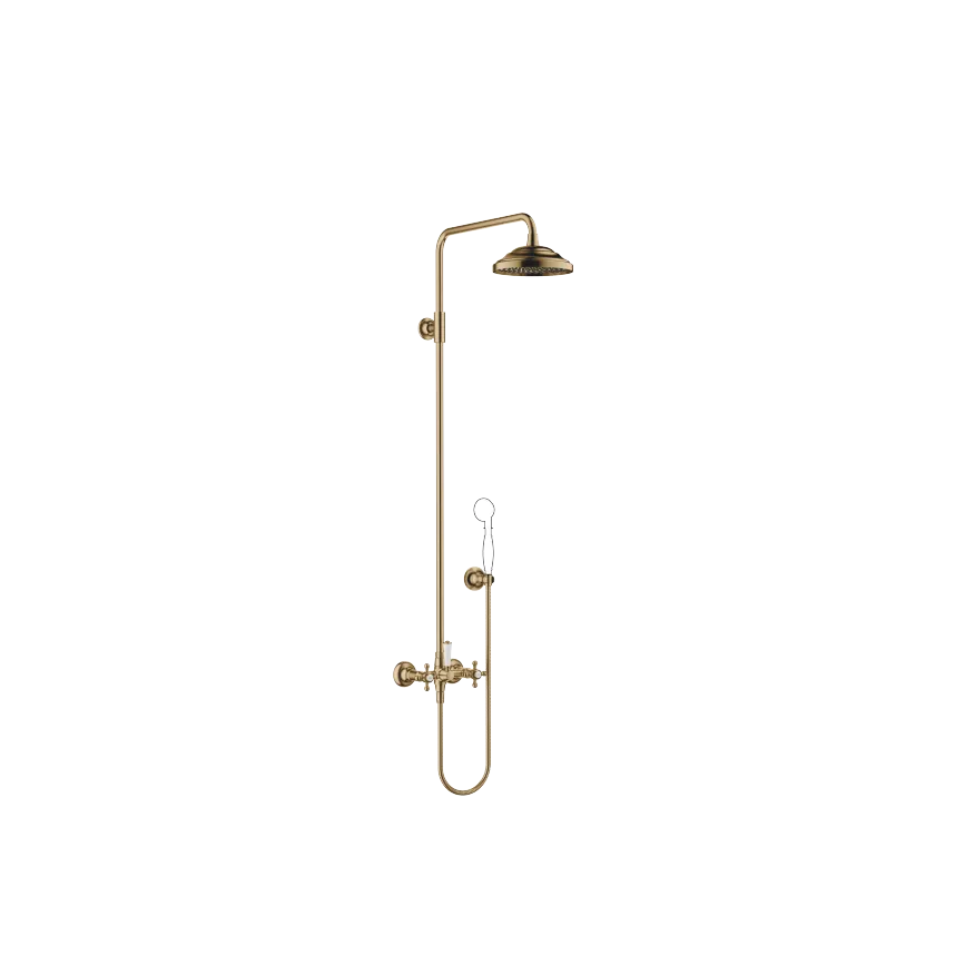 [DB26633360-39] MADISON SHOWERPIPE MED DUSJBATTERI UTEN HÅNDDUSJ FLOWREDUCE. DARK BRASS BØRSTET