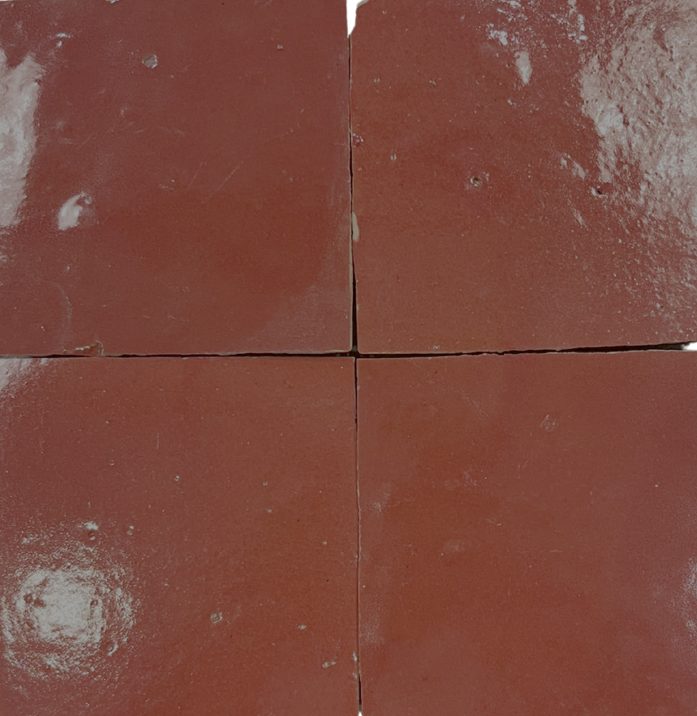 Zellige Rouge Sang 10x10 cm rød (terracottafarget) flis