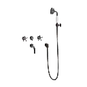 Christiansborg innbyggingsarmatur med kartut og hånddusjsett