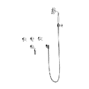 Kryssgrep innbyggingsarmatur med badekartut og hånddusjsett