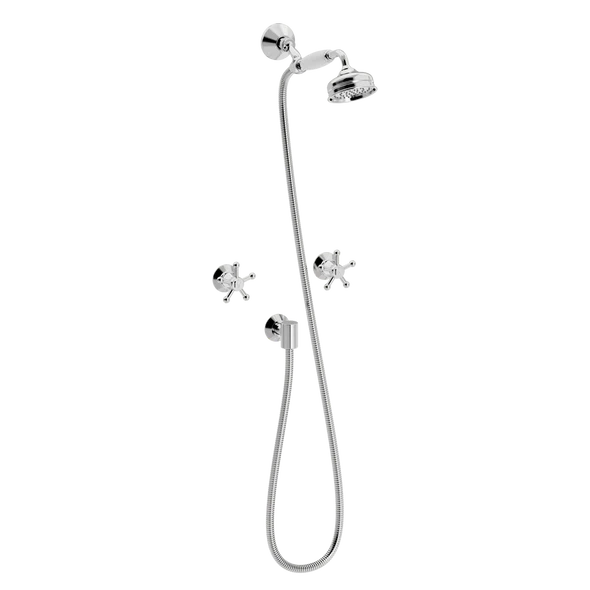 [TC49.041MT888] Christiansborg innbyggingsarmatur med hånddusjsett (Bronsert messing)