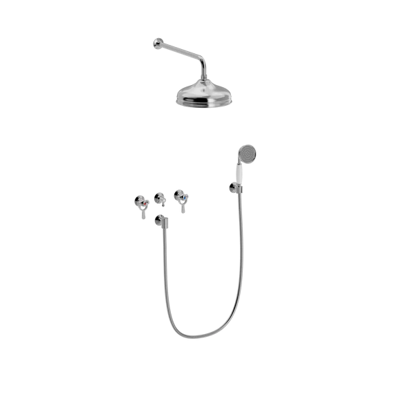 [TC49.035MT888] SP innbyggingsarmatur med hode- og hånddusjsett (Bronsert messing)