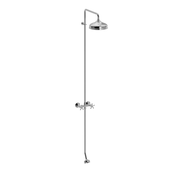 Christiansborg utendørsdusj med hodedusj og fotspyler (EPDM)