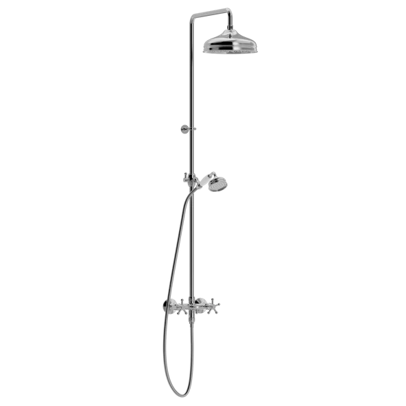 [TC28.431MT888] Christiansborg dusjarmatur med hode- og hånddusjsett (Bronsert messing)