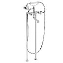 SP Albue badekar- og dusjarmatur på gulvsøyler med klassisk hånddusjsett