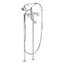 Christiansborg badekar- og dusjarmatur på gulvsøyler med klassisk hånddusjsett