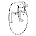 Christiansborg badekar- og dusjarmatur på lave søyler med hånddusjsett