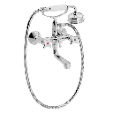 Kryssgrep badekar- og dusjarmatur med klassisk hånddusjsett