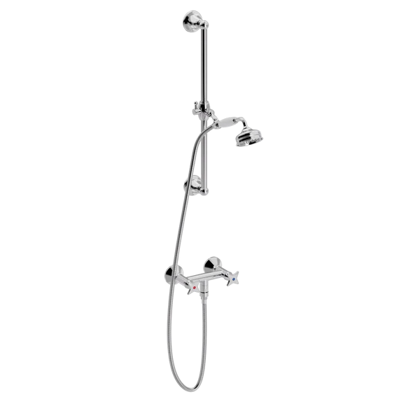 Kryssgrep dusjarmatur med klassisk hånddusjsett