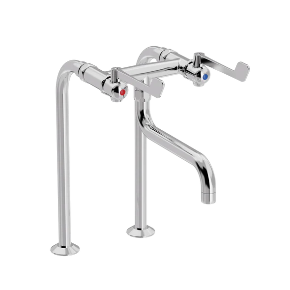 [TC21.738-S200.888] SP Albue kjøkkenkran på søyler med S200 mm svingtut (Bronsert messing)