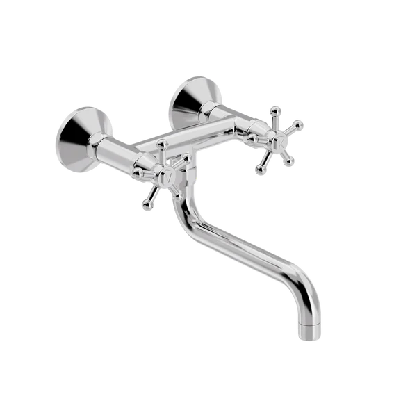 [TC21.431-S200.888] Christiansborg veggarmatur med S200 mm svingtut (Bronsert messing)