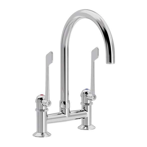 [TC20.538-Ø200.888] SP to-hulls kjøkkenarmatur med Ø 200 mm tut (Bronsert messing)