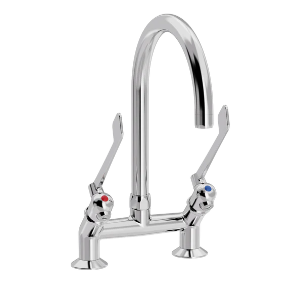 SP Albue 2-hulls kjøkkenkran 45° med Ø 200 mm svingtut