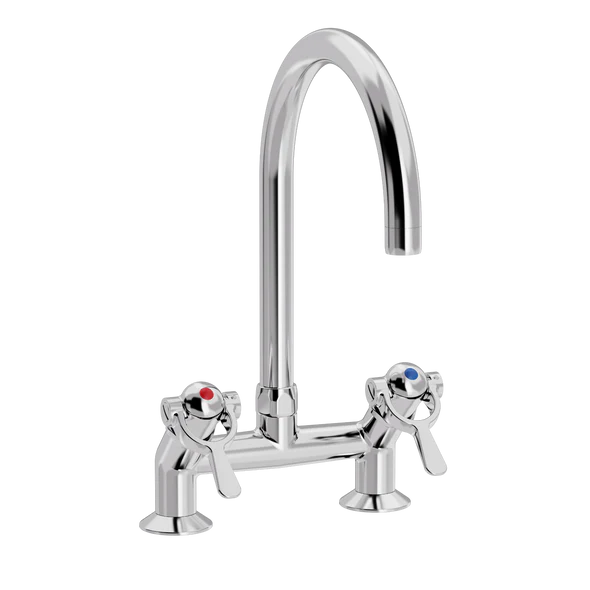 SP 2-hulls kjøkkenkran 45° med Ø 200 mm svingtut