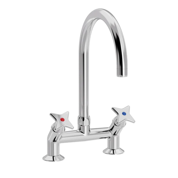 Kryssgrep 2-hulls kjøkkenkran 45° med Ø 200 mm svingtut