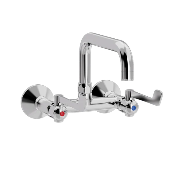 [TC20.438-L200.888] SP Albue veggarmatur med L200 mm svingtut (Bronsert messing)