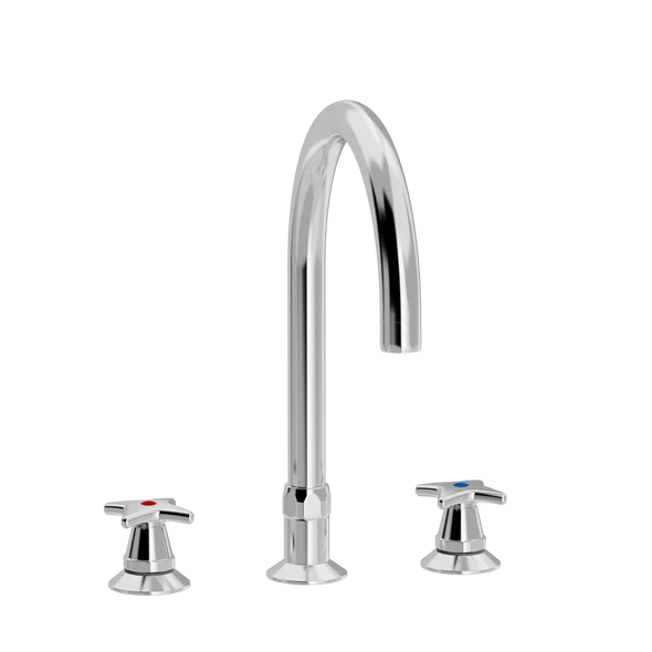 [TC17.303-Ø200.888] Kryssgrep Elements, 3-hulls servantarmatur med Ø 200 mm tut (Bronsert messing)