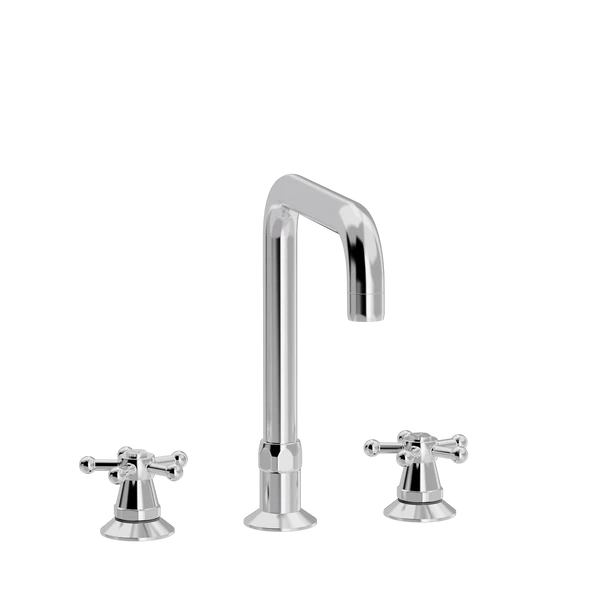 [TC17.301-U200.888] Christiansborg Elements, 3-hulls servantarmatur med U200mm tut (Bronsert messing)