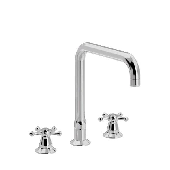 [TC16.301-U200.888] Christiansborg 3-hulls kjøkkenkran med U 200 mm svingtut (Bronsert messing)