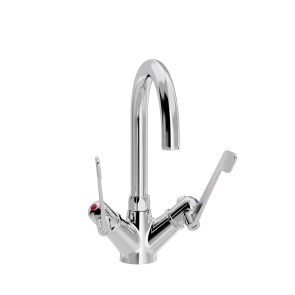 [TC16.008-Ø150.888] SP Albue kjøkkenkran med Ø 150 mm svingtut (Bronsert messing)