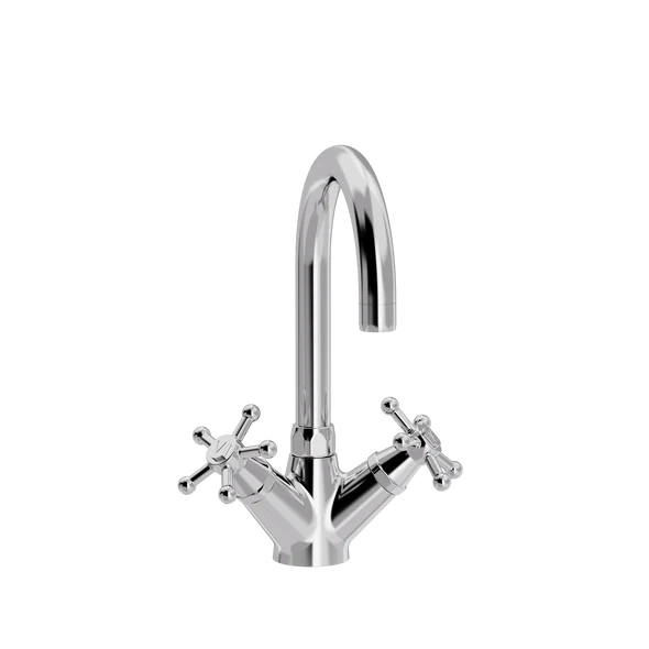 [TC16.001-Ø150.888] Christiansborg servantarmatur med Ø 150 mm svingtut (Bronsert messing)