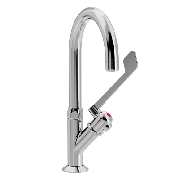 [TC14.128V-Ø150.888] SP Albue standventil med Ø 150 mm svingtut, varmt vann (Bronsert messing)