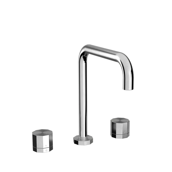 [TC11064] DECA - D1, 3-hulls armatur med U200 mm svingtut (Bronsert messing)