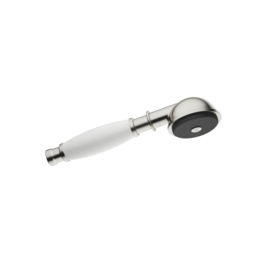 [DB28002970-06] MADISON METALL HÅNDDUSJ MED PORSELENINNSATS (HVIT). BØRSTET PLATINA
