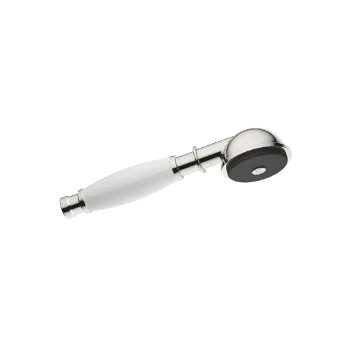 [DB28002970-080010] MADISON METALL HÅNDDUSJ MED PORSELENINNSATS (HVIT) FLOWREDUCE. PLATINA