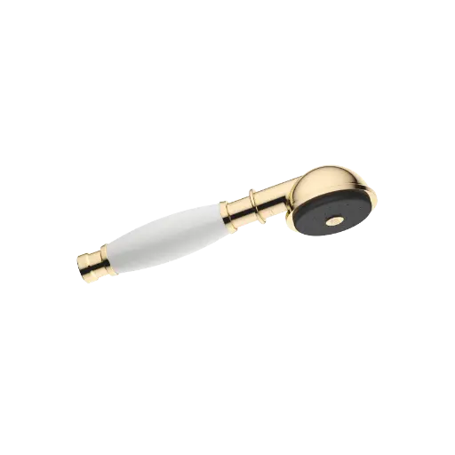 [DB28002970-090010] MADISON METALL HÅNDDUSJ MED PORSELENINNSATS (HVIT) FLOWREDUCE. MESSING (23 KT GULL)