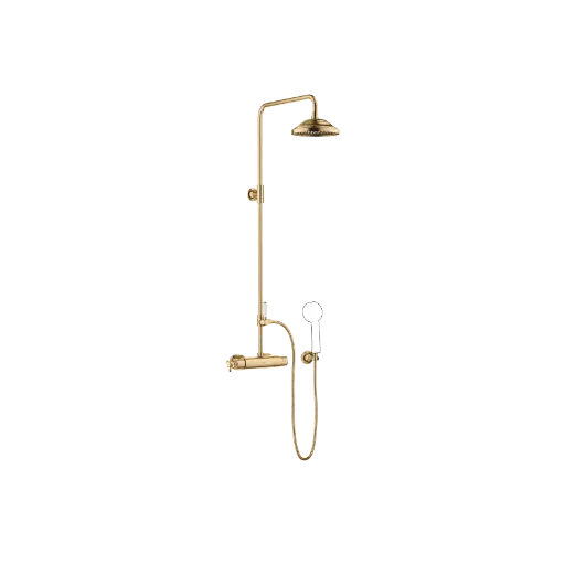 [DB34458360-28] MADISON SHOWERPIPE MED DUSJTERMOSTAT UTEN HÅNDDUSJ FLOWREDUCE. BØRSTET MESSING (23 KT GULL)