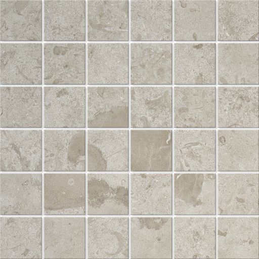 [BM36705] NORRVANGE LIGHT GREY 5X5 (4,8X4,8) J0505 9MM MOSAIKK PÅ NETT