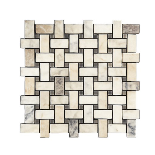 [CEN260] CALACATTA VIOLA BASKET WEAVE MOSAIC 30,5x30,5 8MM HONED (SILKEMATT)