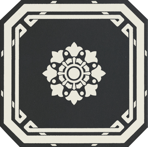 [GROEODB1] OLD ENGLAND DOVER 20X20 OTTAGONO DECORO BLACK