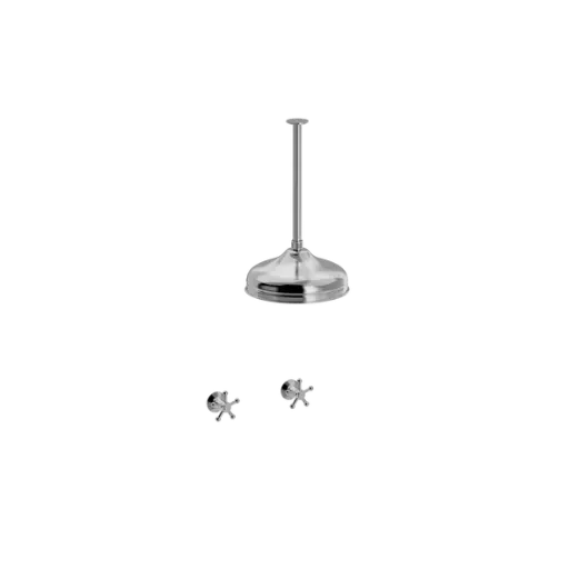 Christiansborg innbyggingsarmatur med takmontert hodedusj