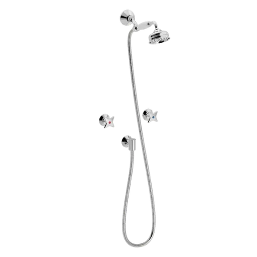 Kryssgrep innbyggingsarmatur med hånddusjsett