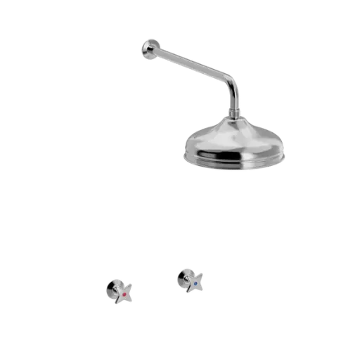 Kryssgrep dusjarmatur for innbygging med 220 mm dusjhode 