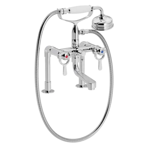 SP badekar- og dusjarmatur på lave søyler med hånddusjsett