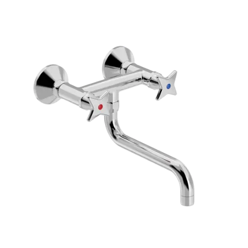 Kryssgrep veggarmatur med S200 mm svingtut