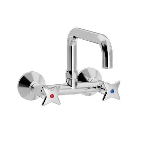 Kryssgrep veggarmatur med L200 mm svingtut