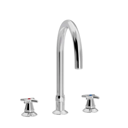 Kryssgrep Elements, 3-hulls servantarmatur med Ø 200 mm tut