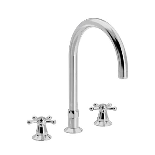 Christiansborg 3-hulls kjøkkenkran med Ø 200 mm svingtut