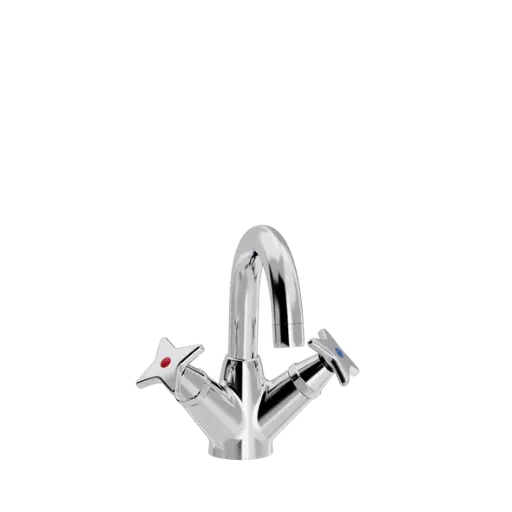 Kryssgrep servantarmatur med fast tut