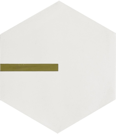 [ULA117] HEXAGON WHITE BRASS 17,4X15,X1,6 