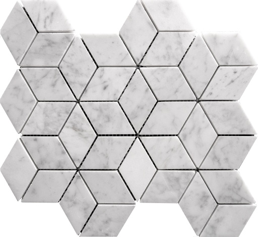 [ULA153] Carrara marmor Diamond mosaikk 28,5x30,5 cm Silkematt
