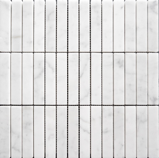 [CEN155] CARRARA PINSTRIPE MOSAIC 30,5X30,3 8MM HONED (SILKEMATT) MARMOR