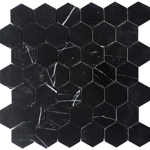 [ULA172] Nero Marmor hexagon 30x30 cm Polert