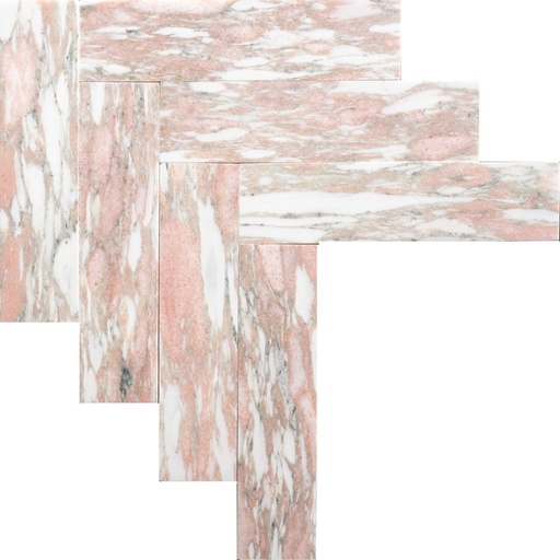 [CEN253] NORSK ROSA FAUSKE MARMOR FLIS 7,5X30 10MM HONED