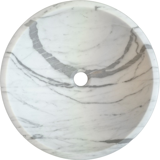 [ULA194] CARRARA MARMOR SERVANT Ø42 CM 14,5 CM HØY